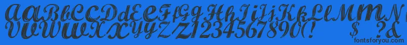 ALBURA Regular Font – Black Fonts on Blue Background