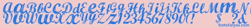 ALBURA Regular-Schriftart – Blaue Schriften auf rosa Hintergrund