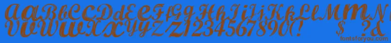 ALBURA Regular Font – Brown Fonts on Blue Background