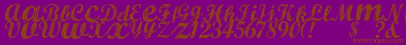 Weitere Informationen zur ALBURA Regular-Schriftart ALBURA Regular-Schriftart – Braune Schriften auf violettem Hintergrund