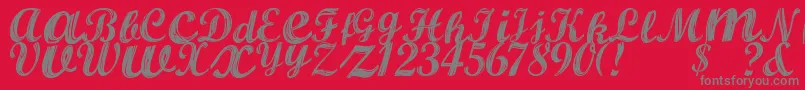 ALBURA Regular Font – Gray Fonts on Red Background