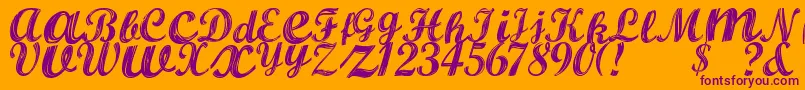 ALBURA Regular Font – Purple Fonts on Orange Background