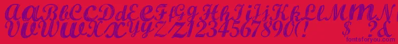 ALBURA Regular Font – Purple Fonts on Red Background