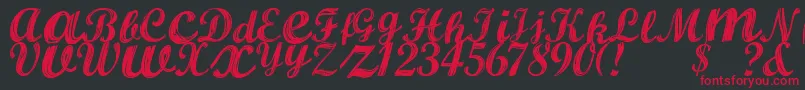 ALBURA Regular Font – Red Fonts on Black Background