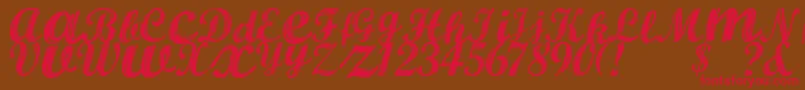 ALBURA Regular-Schriftart – Rote Schriften auf braunem Hintergrund