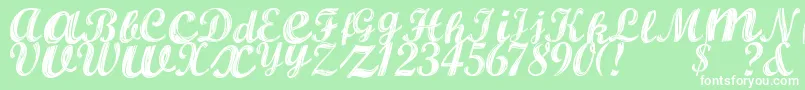 ALBURA Regular Font – White Fonts on Green Background