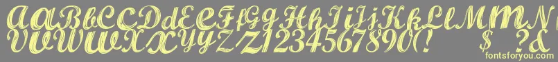 ALBURA Regular Font – Yellow Fonts on Gray Background