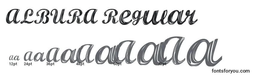 ALBURA Regular Font Sizes