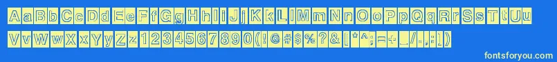 Alburquerque-Schriftart – Gelbe Schriften auf blauem Hintergrund