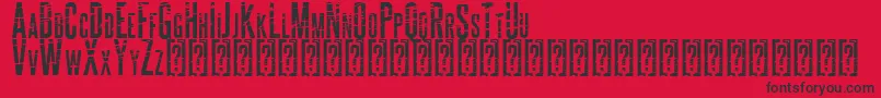 Fonte ALCATRAZ – fontes pretas em um fundo vermelho