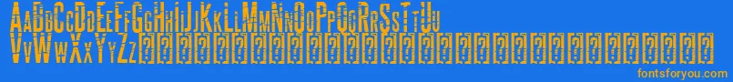 ALCATRAZ Font – Orange Fonts on Blue Background