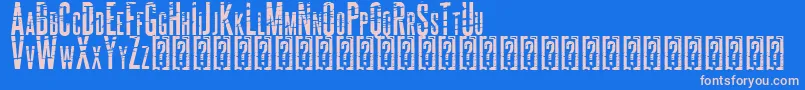 ALCATRAZ Font – Pink Fonts on Blue Background