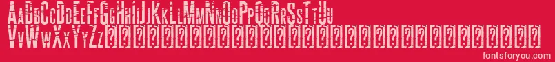 ALCATRAZ Font – Pink Fonts on Red Background