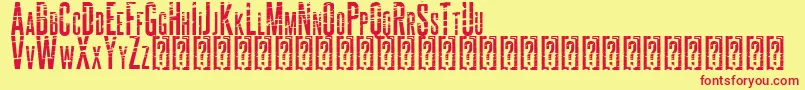 フォントALCATRAZ – 赤い文字の黄色い背景