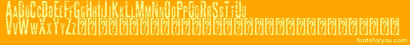 ALCATRAZ Font – Yellow Fonts on Orange Background