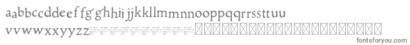 Alchemion Demo-fontti – harmaat kirjasimet valkoisella taustalla