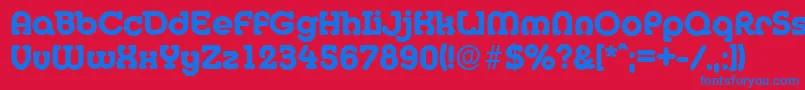 フォントMexicoserialXboldRegular – 赤い背景に青い文字