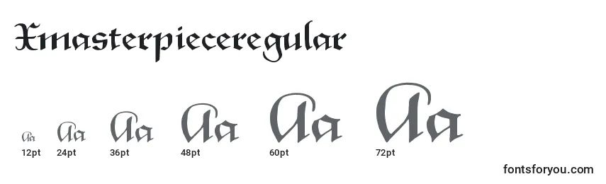 sizes of xmasterpieceregular font, xmasterpieceregular sizes