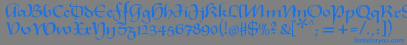 Xmasterpieceregular Font – Blue Fonts on Gray Background