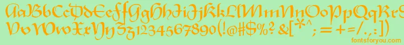 Xmasterpieceregular Font – Orange Fonts on Green Background