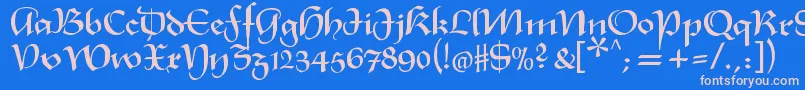 Xmasterpieceregular Font – Pink Fonts on Blue Background