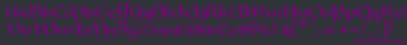 Czcionka Xmasterpieceregular – fioletowe czcionki na czarnym tle
