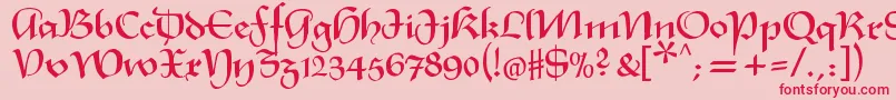 Xmasterpieceregular Font – Red Fonts on Pink Background