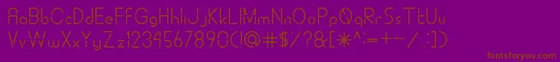 ALDORACutting-Schriftart – Braune Schriften auf violettem Hintergrund
