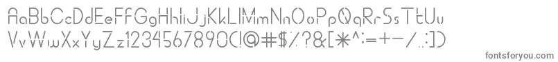 フォントALDORACutting – 白い背景に灰色の文字