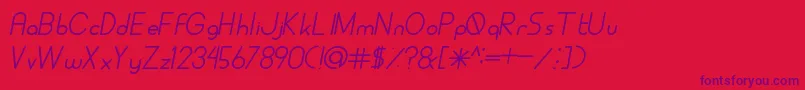フォントALDORAItalic – 赤い背景に紫のフォント