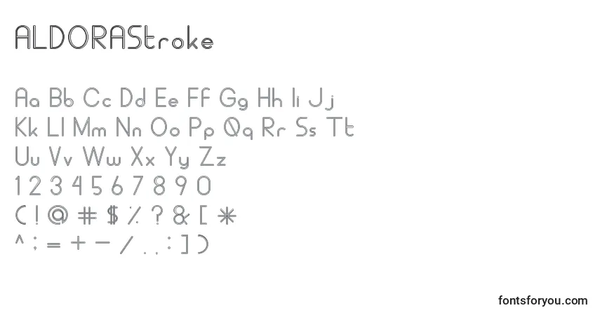 ALDORAStroke Font – alphabet, numbers, special characters