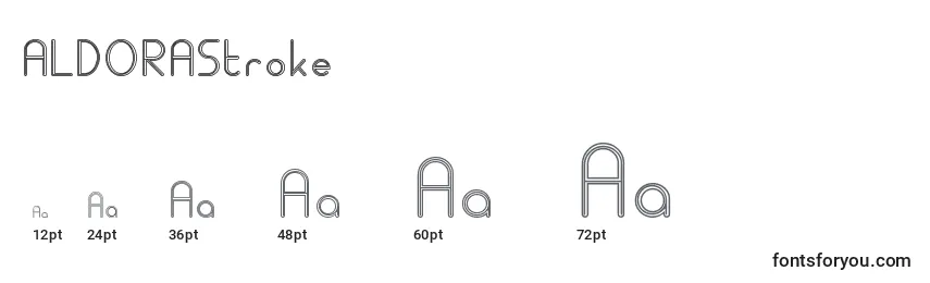 Размеры шрифта ALDORAStroke