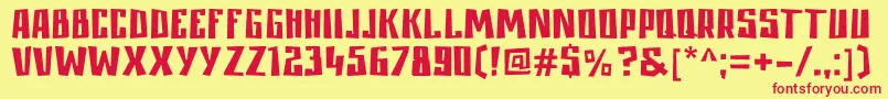 Alduur Font – Red Fonts on Yellow Background