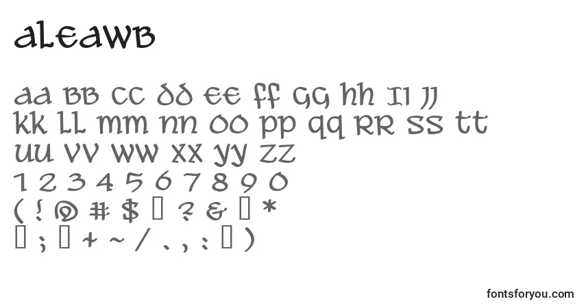 Schriftart ALEAWB   (119005) – Alphabet, Zahlen, spezielle Symbole