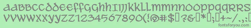 フォントALEAWB   – 緑の背景に灰色の文字