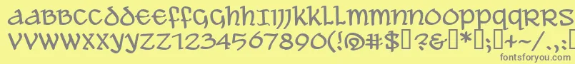 フォントALEAWB   – 黄色の背景に灰色の文字