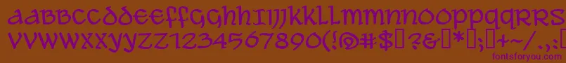 ALEAWB   Font – Purple Fonts on Brown Background