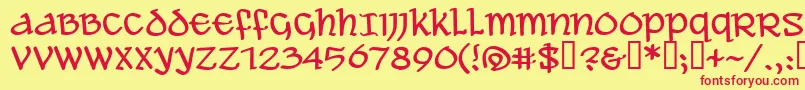 ALEAWB   Font – Red Fonts on Yellow Background