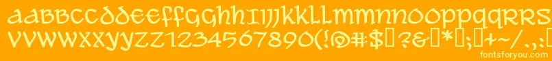 ALEAWB   Font – Yellow Fonts on Orange Background