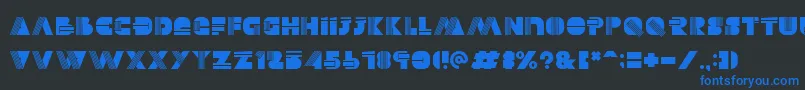 フォントAlectro – 黒い背景に青い文字