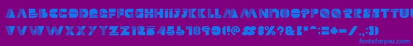 フォントAlectro – 紫色の背景に青い文字