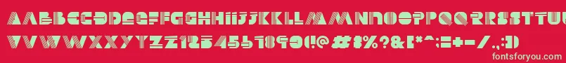 フォントAlectro – 赤い背景に緑の文字