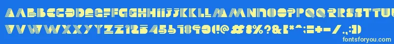 フォントAlectro – 黄色の文字、青い背景