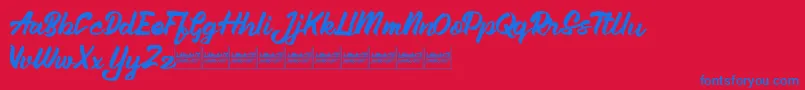 Aleenademo Font – Blue Fonts on Red Background