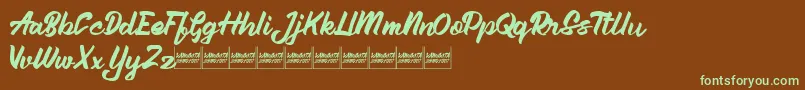 Aleenademo Font – Green Fonts on Brown Background