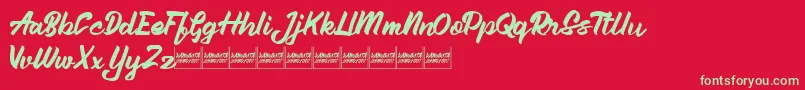 Aleenademo Font – Green Fonts on Red Background