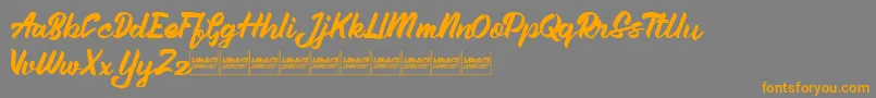 Aleenademo Font – Orange Fonts on Gray Background