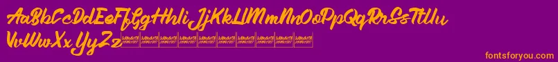 Aleenademo Font – Orange Fonts on Purple Background