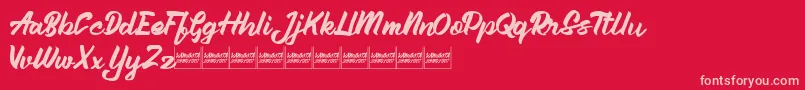 Aleenademo Font – Pink Fonts on Red Background
