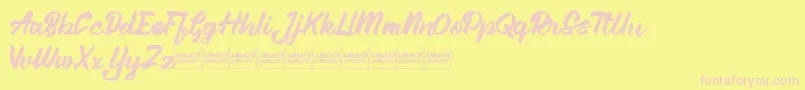 Aleenademo Font – Pink Fonts on Yellow Background